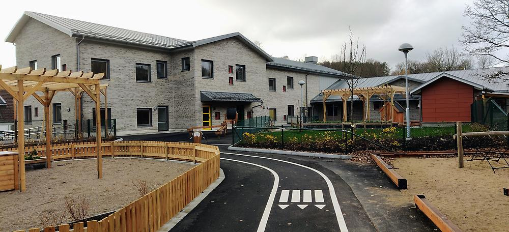 Byggnation pågår på Blekets nya förskola som blir en stor och fin tegelbyggnad